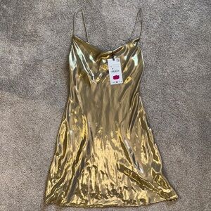 Zara Gold Mini Dress